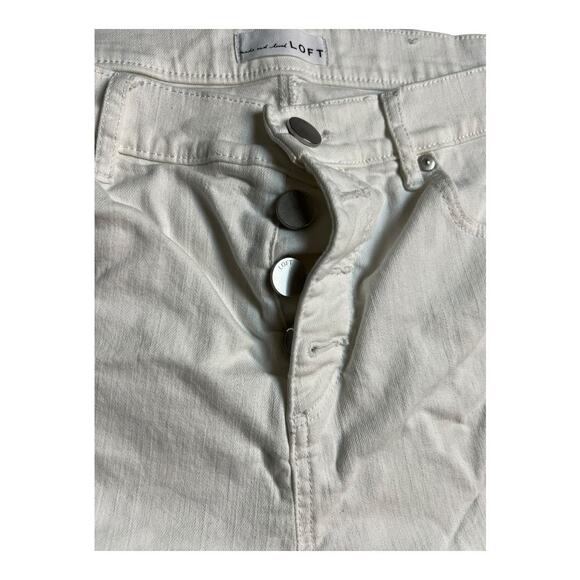 Ann Taylor LOFT White Jean Cut Off Shorts Denim Festival Concert Summer 10 / 30 - Picture 4 of 10